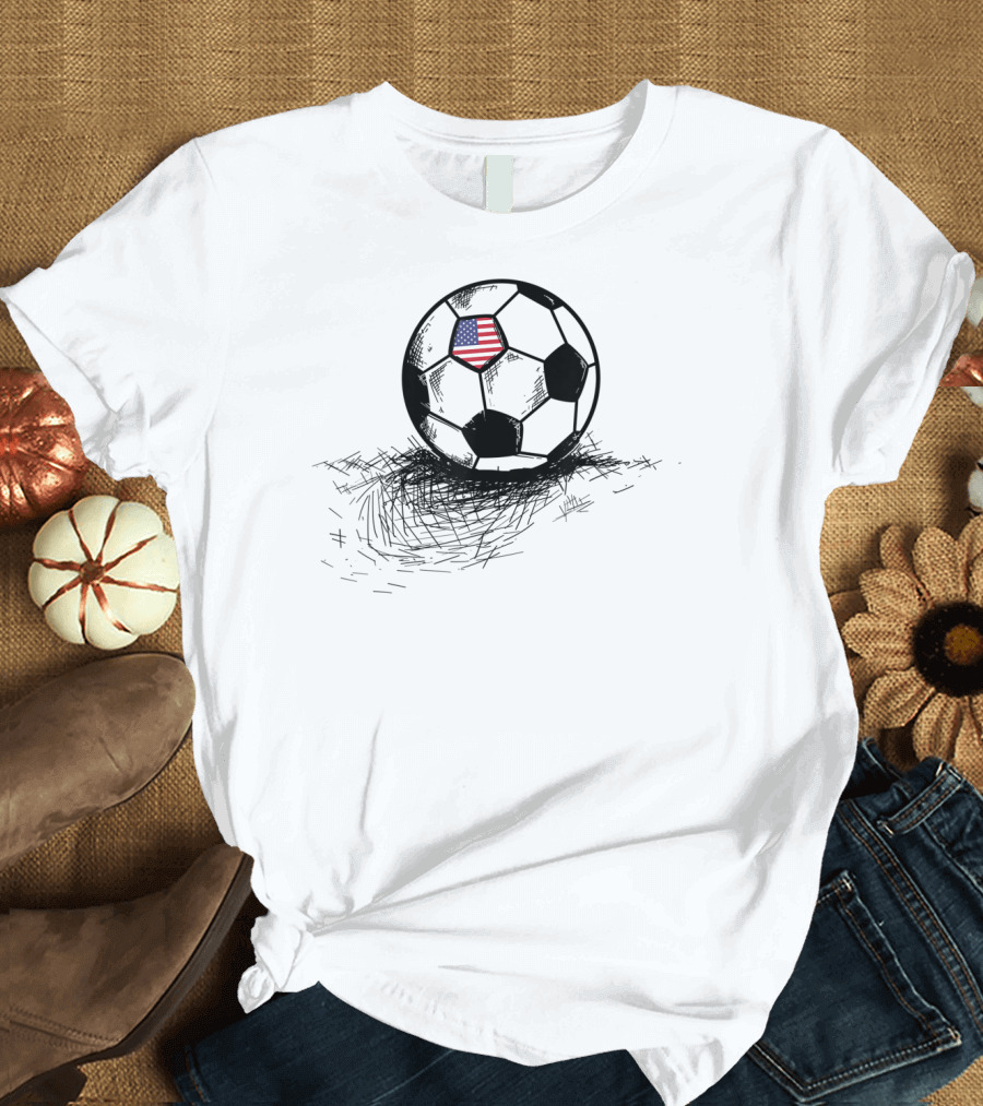 United States Flag Soccer Ball Jersey Usa T-Shirt