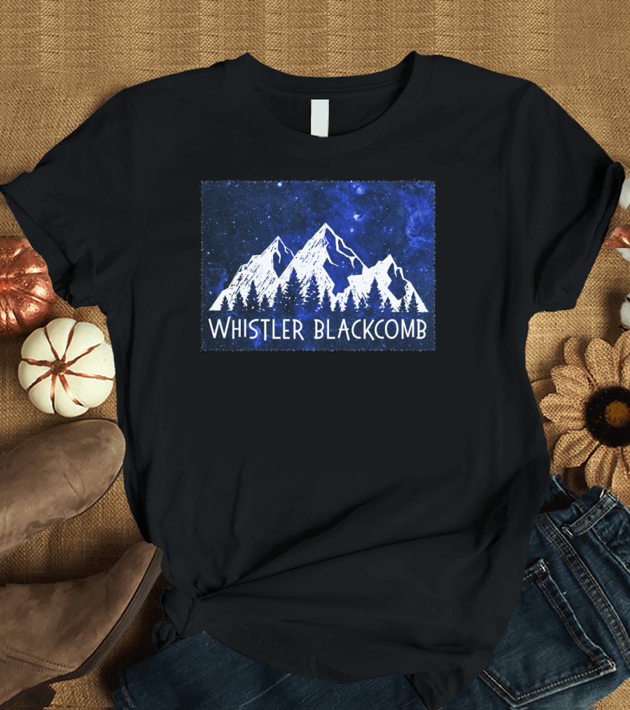 Whistler Blackcomb Mountain Scenic Starry Sky Forest T-Shirt