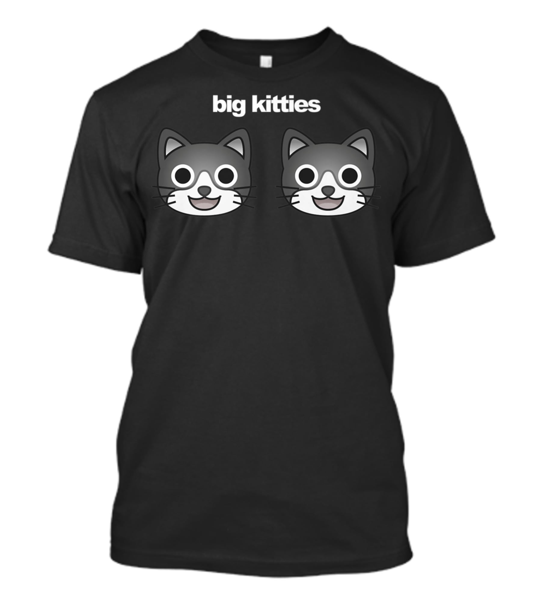 Big Kitties Cat Emoji Faces Twin Duo T-Shirt