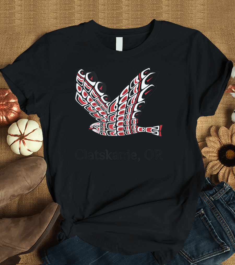 Clatskanie OR Red Tail Hawk Native T-Shirt