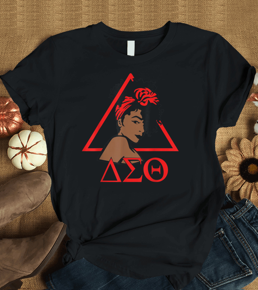 Delta Sigma Theta 1913 African American Woman in Red Triangle T-Shirt