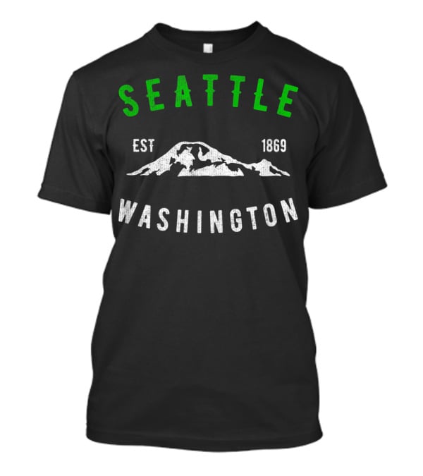 Seattle Washington Est 1869 Classic Emerald City Mountain T-Shirt