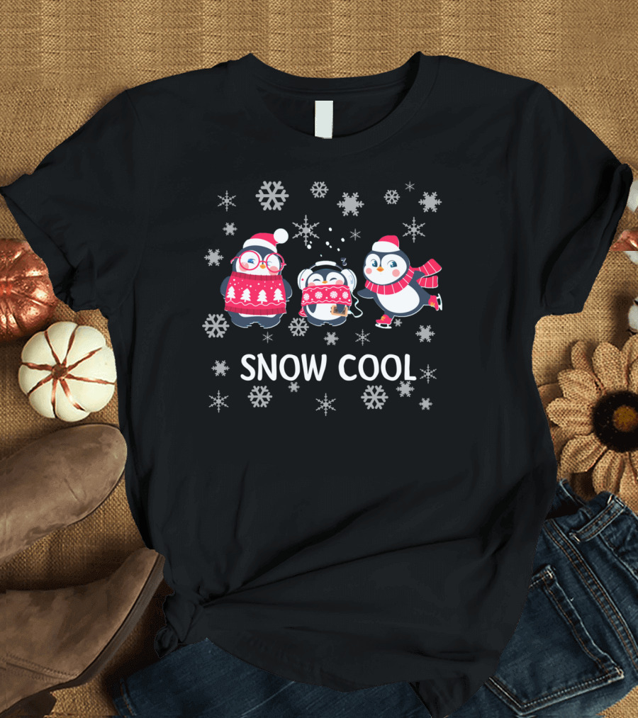 Snow Cool Cute Penguin Winter Fun T-Shirt