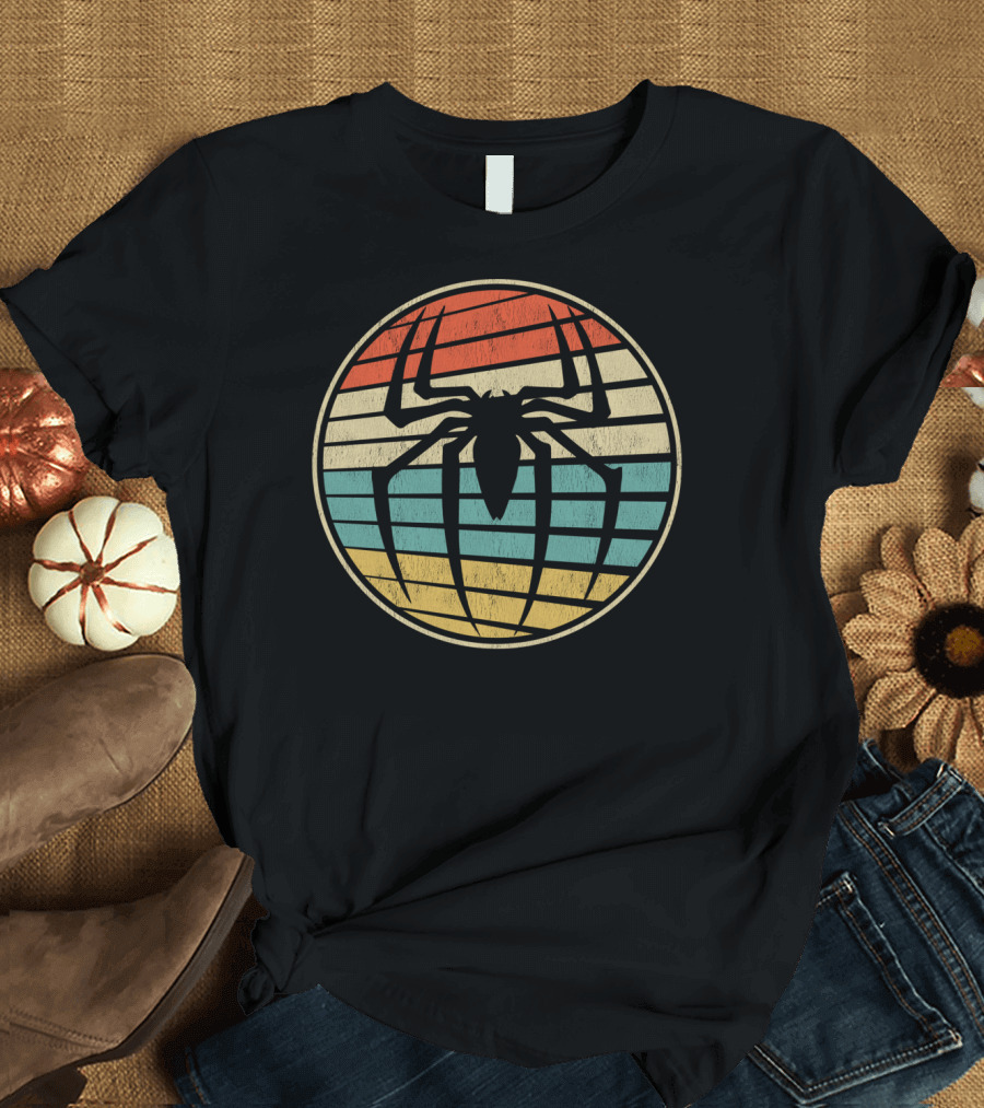 Cute Spider Retro Vintage 70s 80s Circle 8E T-Shirt