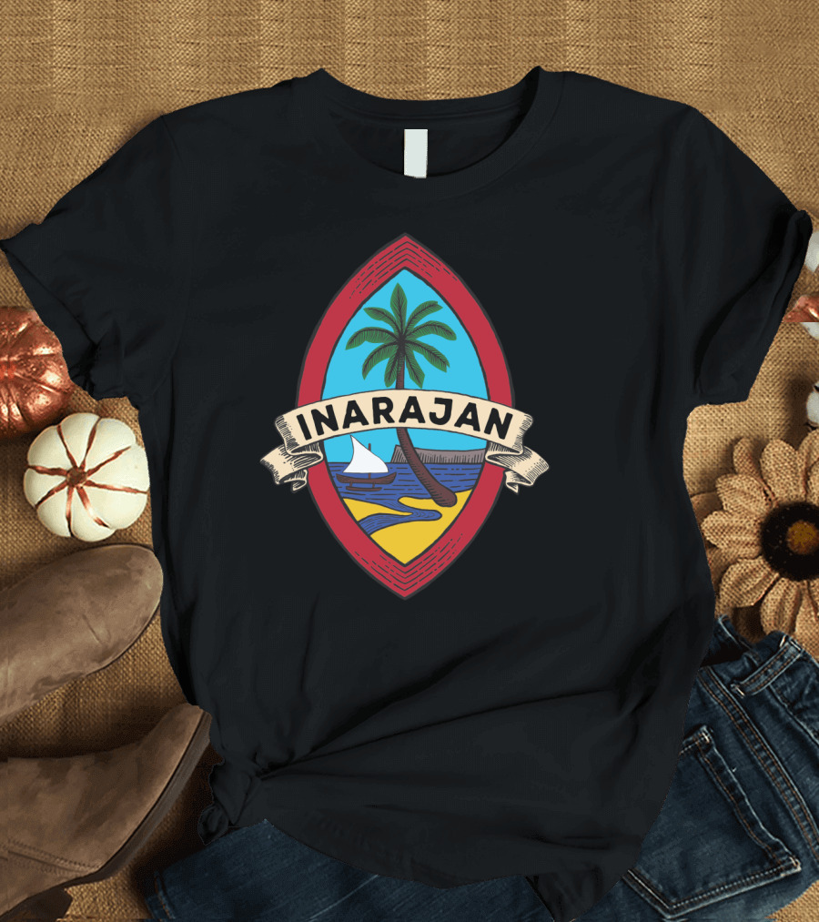 Guam Seal Inarajan Palm Tree Beach Boat Scenic Classic T-Shirt