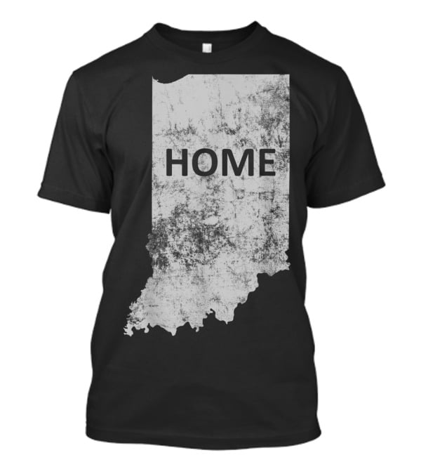 Indiana Home State Grunge Text Map T-Shirt
