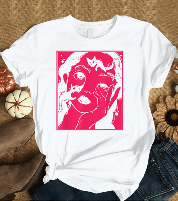 T-Shirt: Kawaii Soft Grunge Egirl Aesthetic Harajuku Meow Black Cat Motif T-Shirt Kawaii Soft Grunge Egirl Aesthetic Harajuku Meow Black Cat Motif T-Shirt