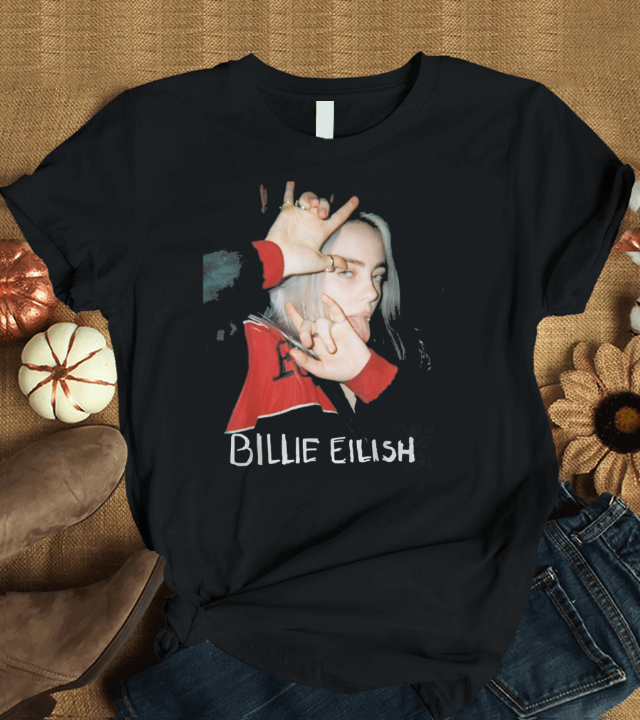 BILLIE EILISH Photo with Hand Sign T-Shirt