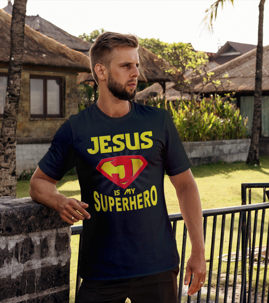 Jesus Is My Superhero Funny Christian Superman T-Shirt