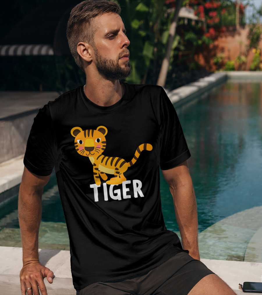 Tiger Cartoon Illustration For Kids And Girls T-Shirt
