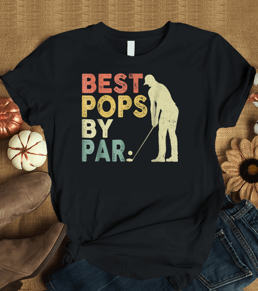Best Pops by Par Golf Retro Vintage Golfer T-Shirt