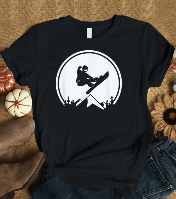 T-Shirt: Snowboard Snowboarding Big Air Silhouette Mountain Jump T-Shirt Snowboard Snowboarding Big Air Silhouette Mountain Jump T-Shirt