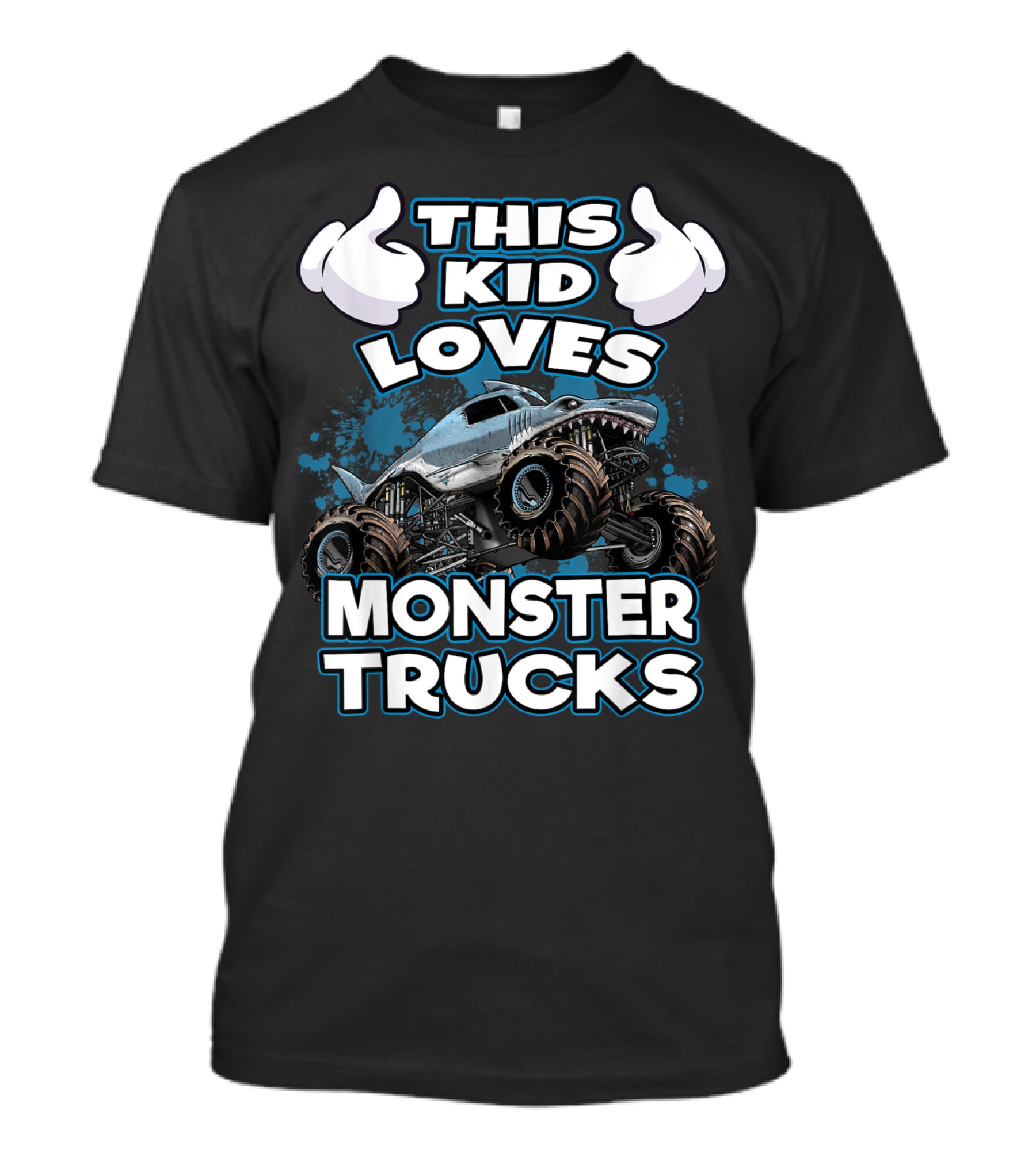 This Kid Loves Monster Trucks And Shark-Themed Off-Road Vehicles T-Shirt