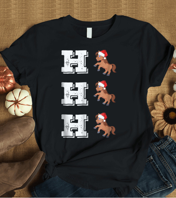 T-Shirt: Ho Ho Ho Funny Xmas Horse Lover Santa Hat T-Shirt Ho Ho Ho Funny Xmas Horse Lover Santa Hat T-Shirt