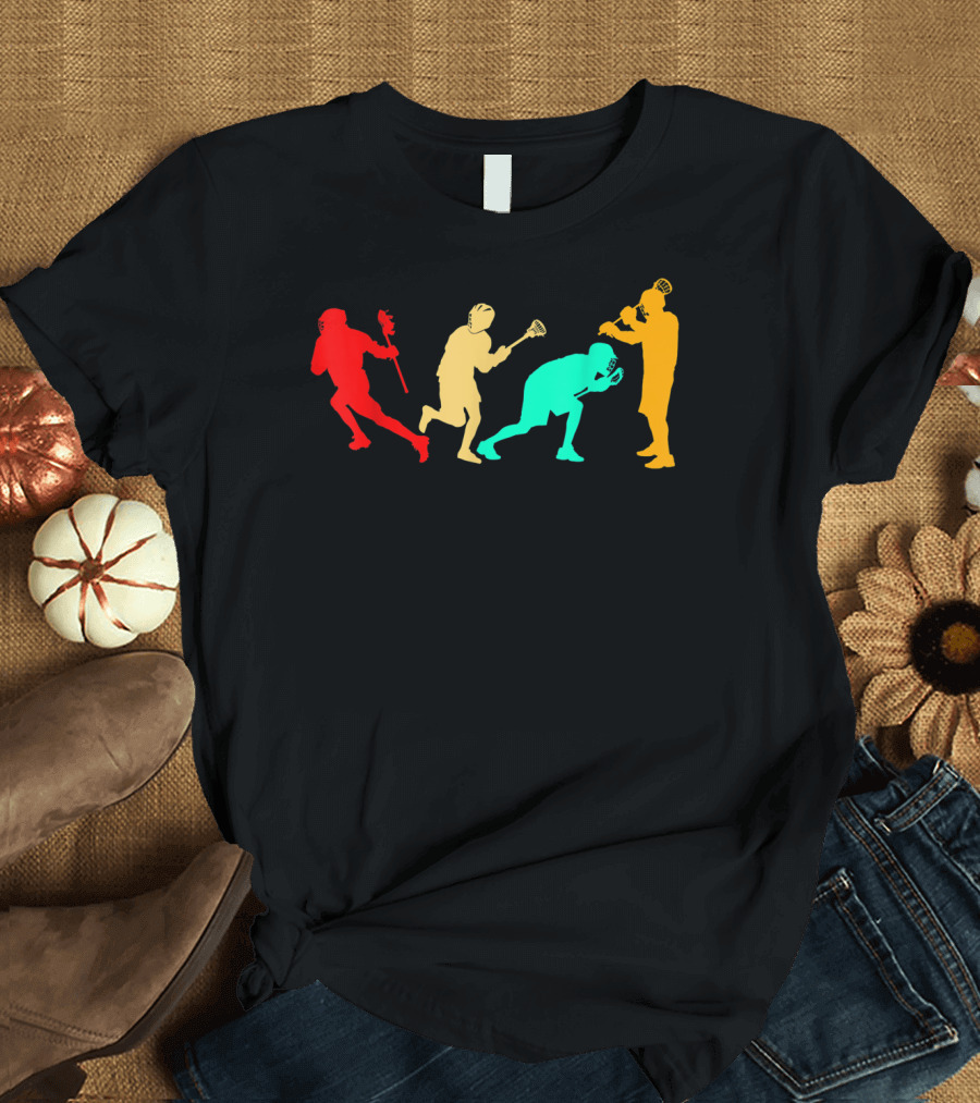 Classic Vintage Style Evolution of American Football and Lacrosse T-Shirt
