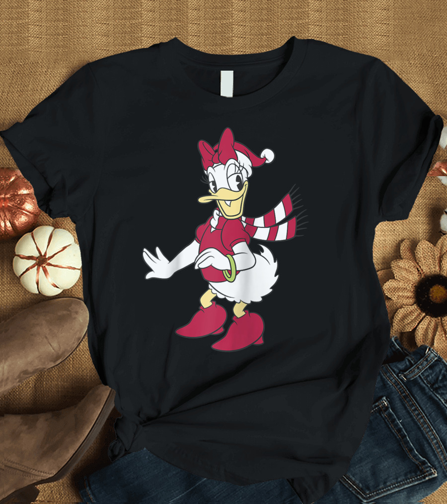 Disney Daisy Duck with Festive Holiday Scarf and Hat T-Shirt