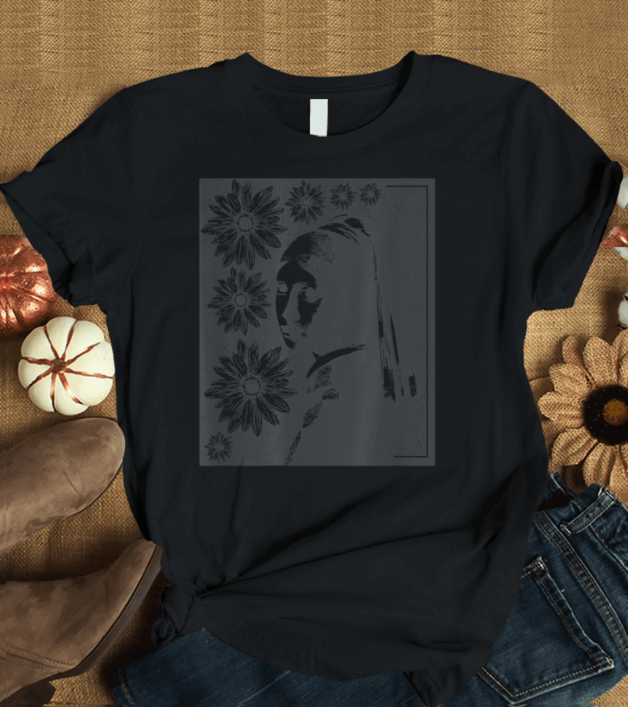 Girl With A Pearl Earring Floral T-Shirt