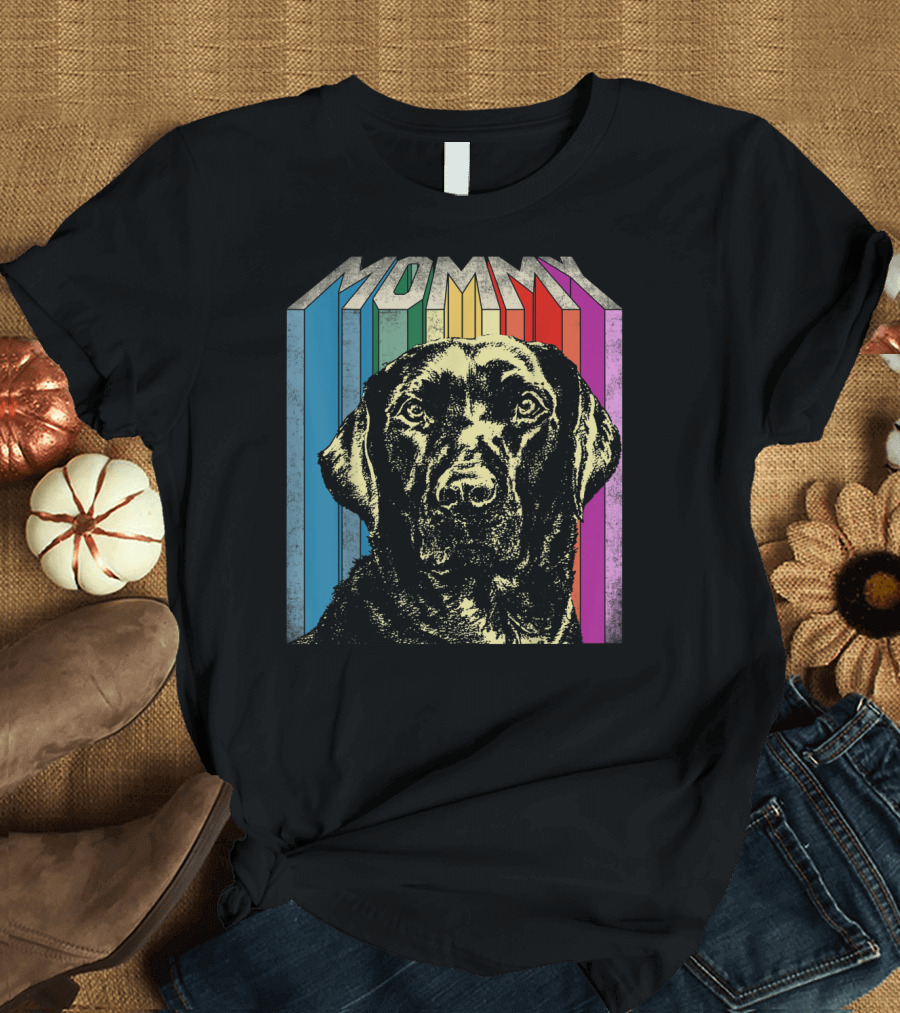 Mommy Labrador Colorful Retro T-Shirt