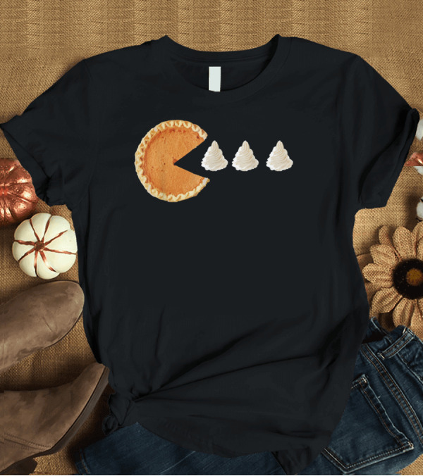 T-Shirt: Pumpkin Piece Thanksgiving Day Video Game Pie Whipped Cream Chase T-Shirt Pumpkin Piece Thanksgiving Day Video Game Pie Whipped Cream Chase T-Shirt