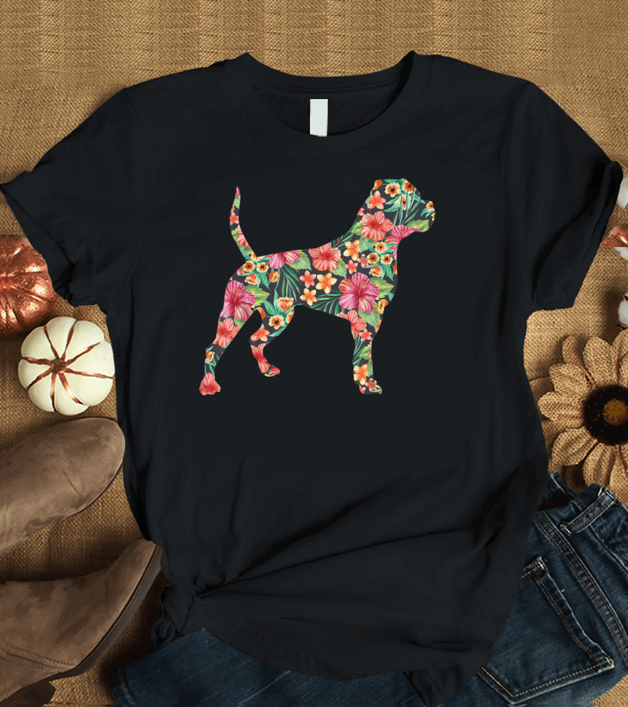 American Bulldog Tropical Floral T-Shirt
