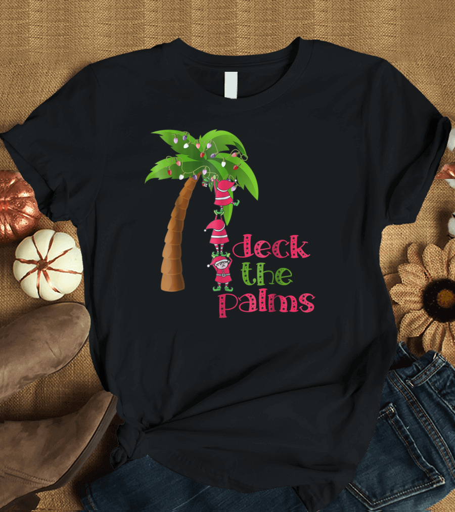 Deck the Palms Christmas in July Beach Cruise T-Shirt