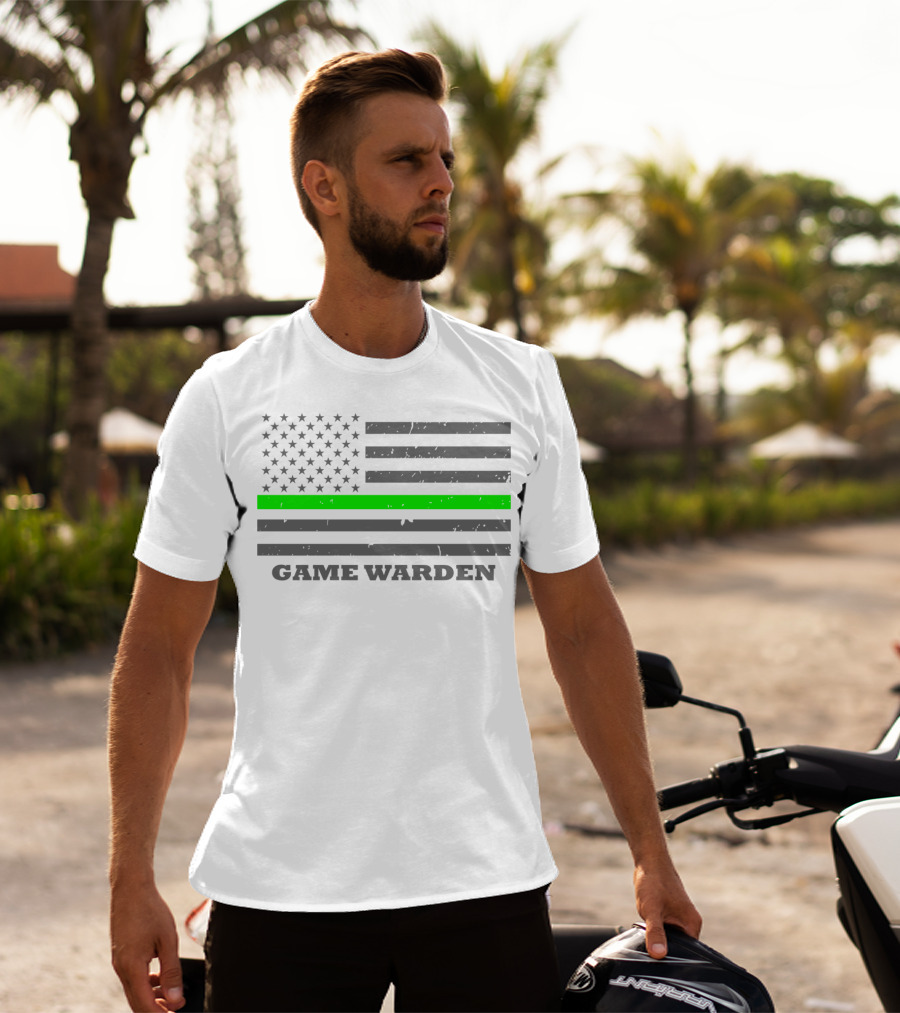 Game Warden Thin Green Line Flag Supporter T-Shirt