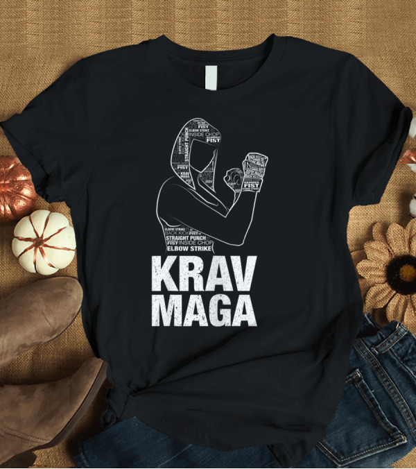 T-Shirt: Krav Maga Woman Martial Arts Self Defence Straight Punch Elbow Strike Fist Techniques T-Shirt Krav Maga Woman Martial Arts Self Defence Straight Punch Elbow Strike Fist Techniques T-Shirt