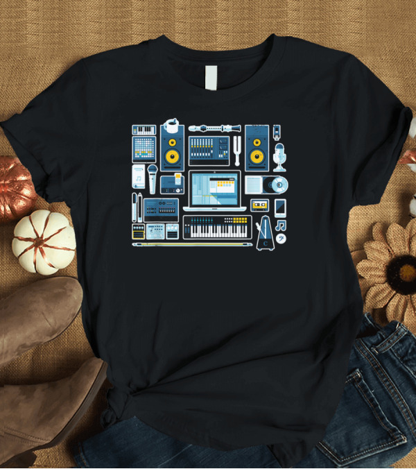 T-Shirt: Music Production Essentials Sound Engineer Audio Equipment Collection T-Shirt Music Production Essentials Sound Engineer Audio Equipment Collection T-Shirt