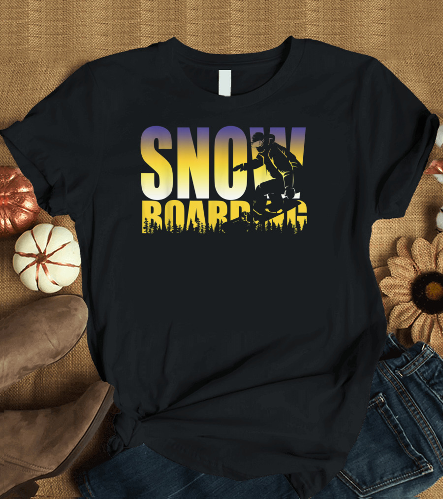 Szy Snowboarding Gnarly Bold Gradient Snowboarder T-Shirt