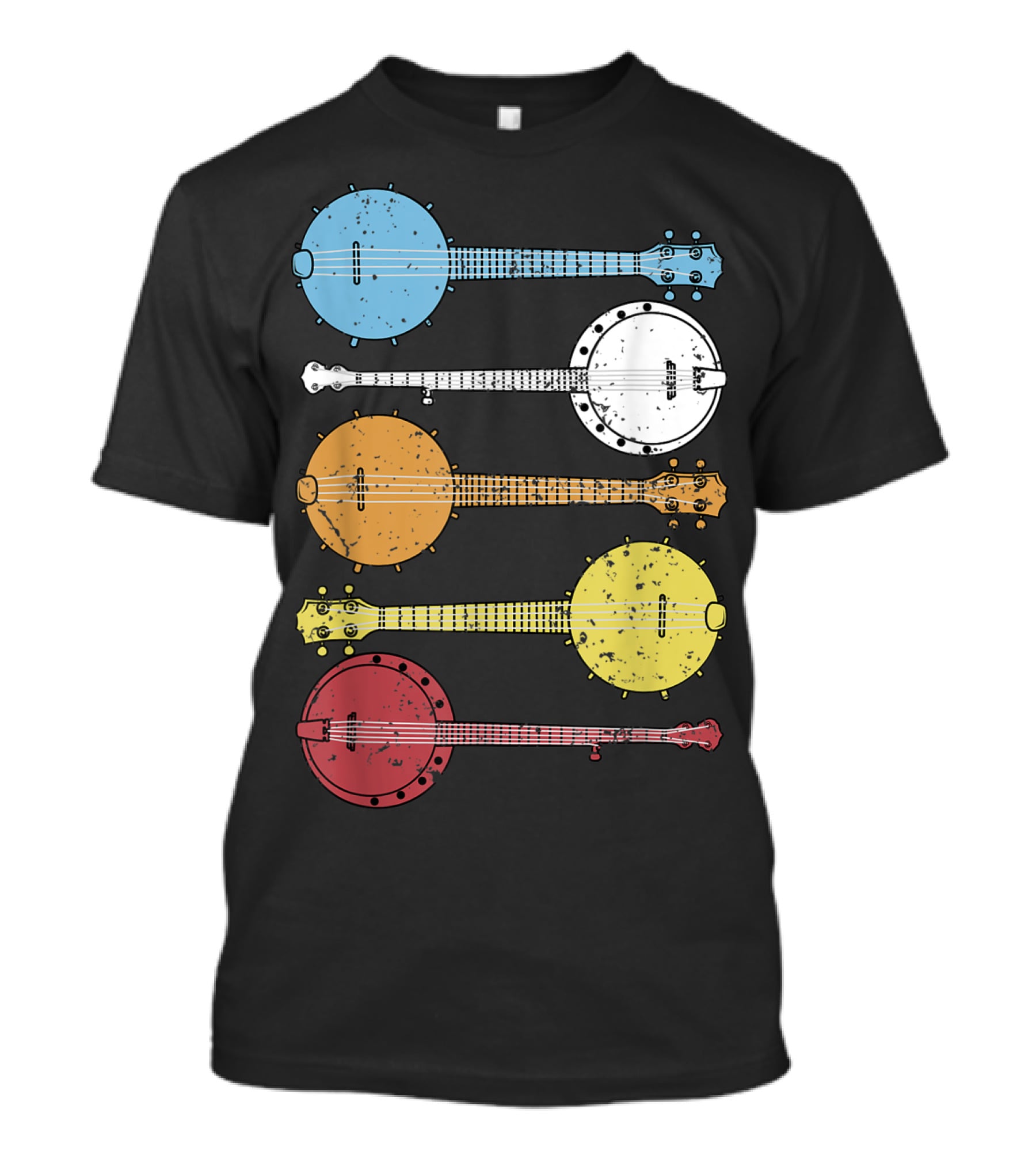 Vintage Banjo Country Music Colorful Banjos T-Shirt