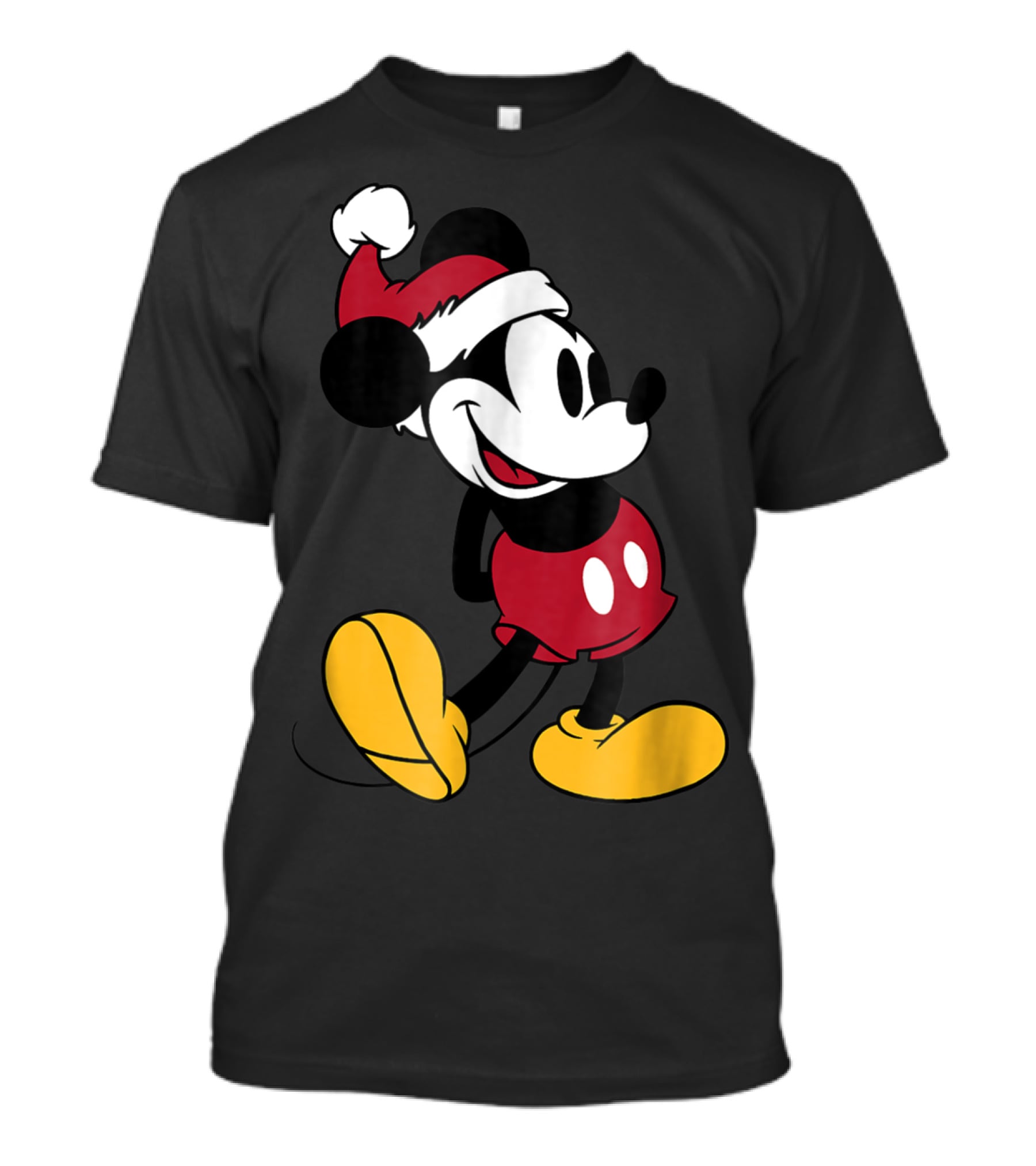 Disney Classic Mickey Mouse In Santa Hat T-Shirt