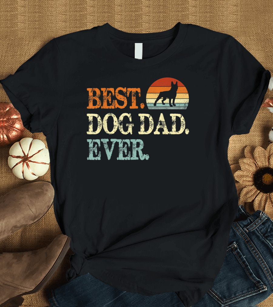 Best Dog Dad Ever Retro Dog T-Shirt
