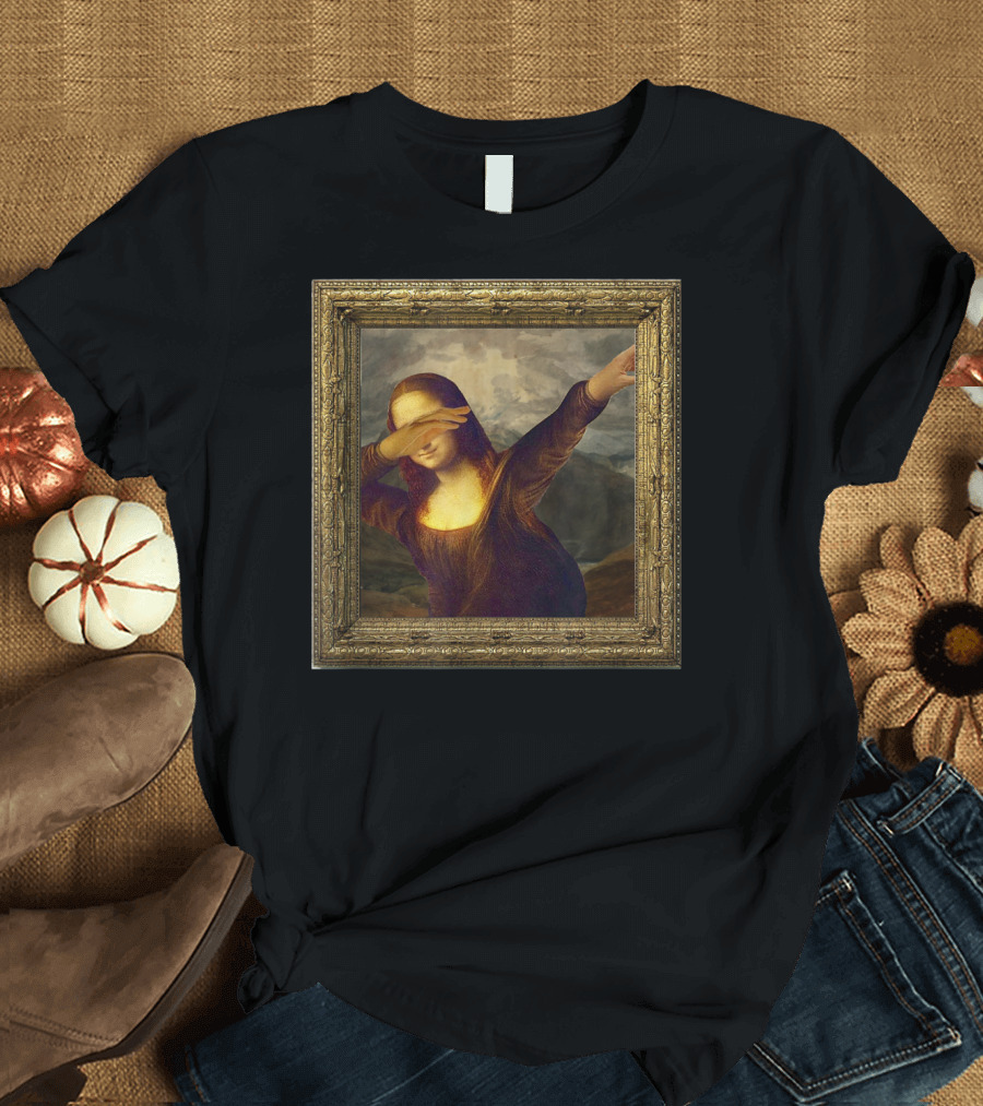 Dabbing Mona Lisa Framed T-Shirt