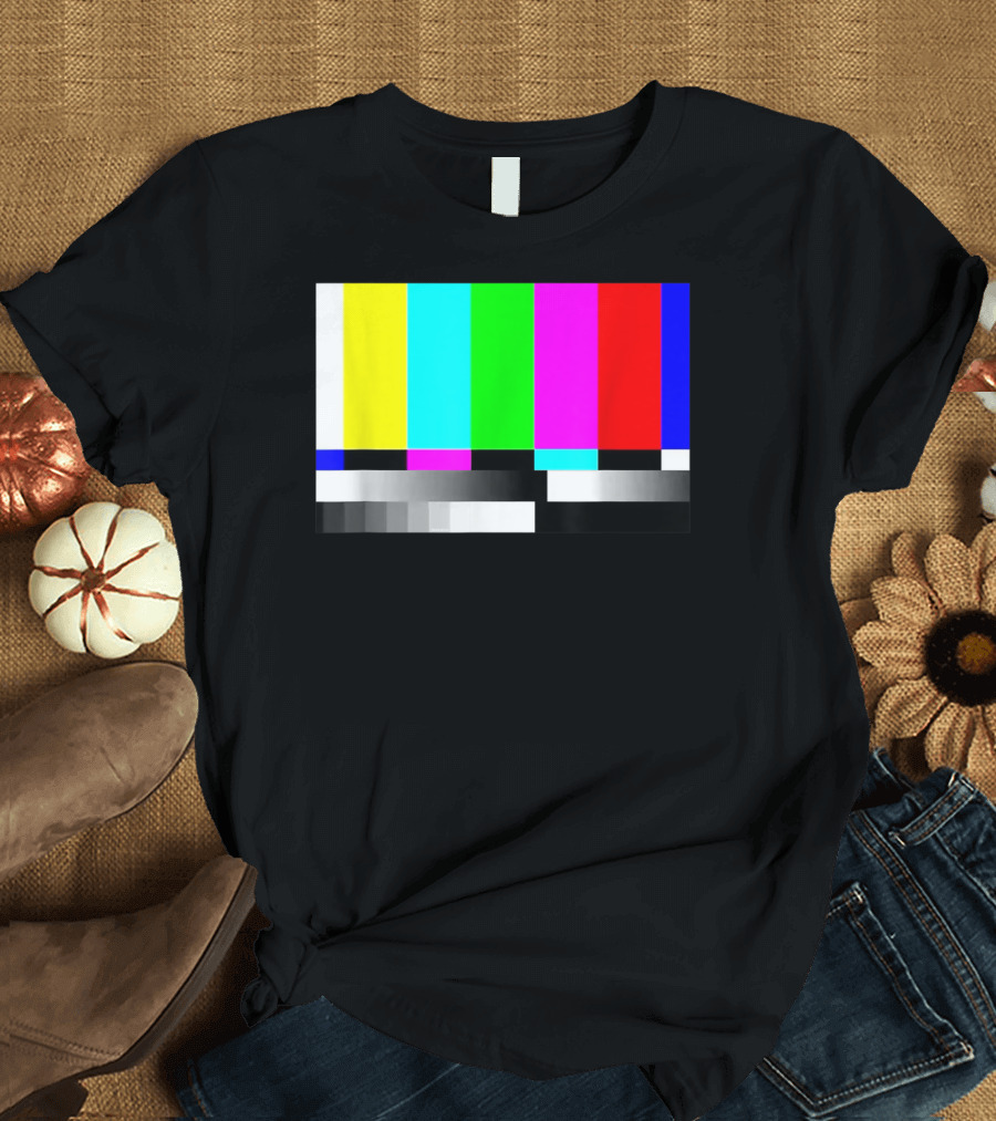80's Vintage TV Static Color Bar Error T-Shirt