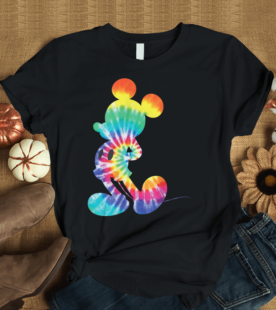 Disney Mickey Mouse Psychedelic Rainbow Tie Dye T-Shirt
