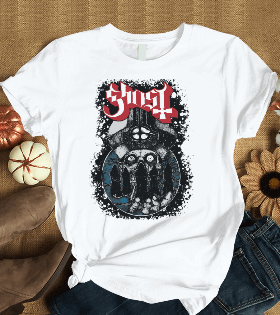 Ghost BC Heavy Metal Music 666 Fan Art Hooded Skull T-Shirt