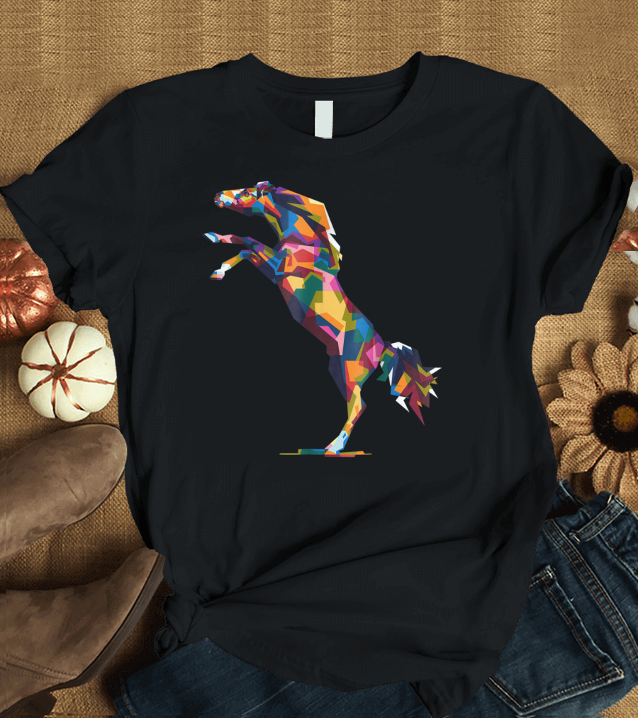 HorseLove Colorful Geometric Horse T-Shirt