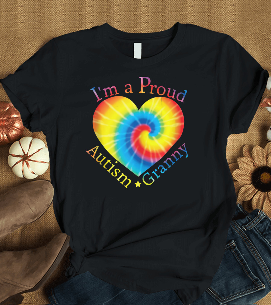 I'm A Proud Autism Granny Heart Spiral T-Shirt