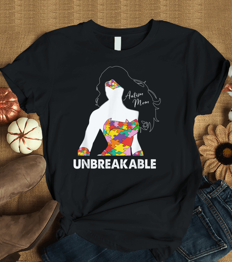Autism Mom Unbreakable Puzzle Mother's Day Awareness T-Shirt