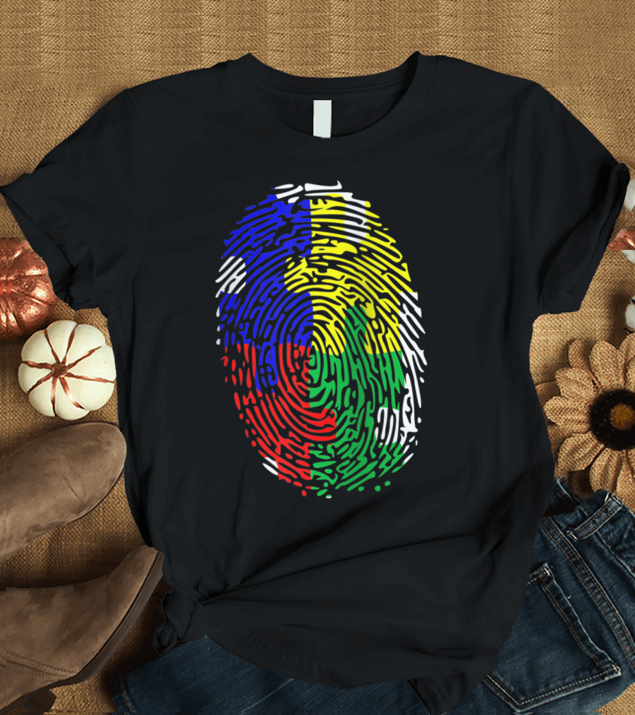 Autism Spectrum Disorder Awareness Colorful Fingerprint Raglan Baseball T-Shirt