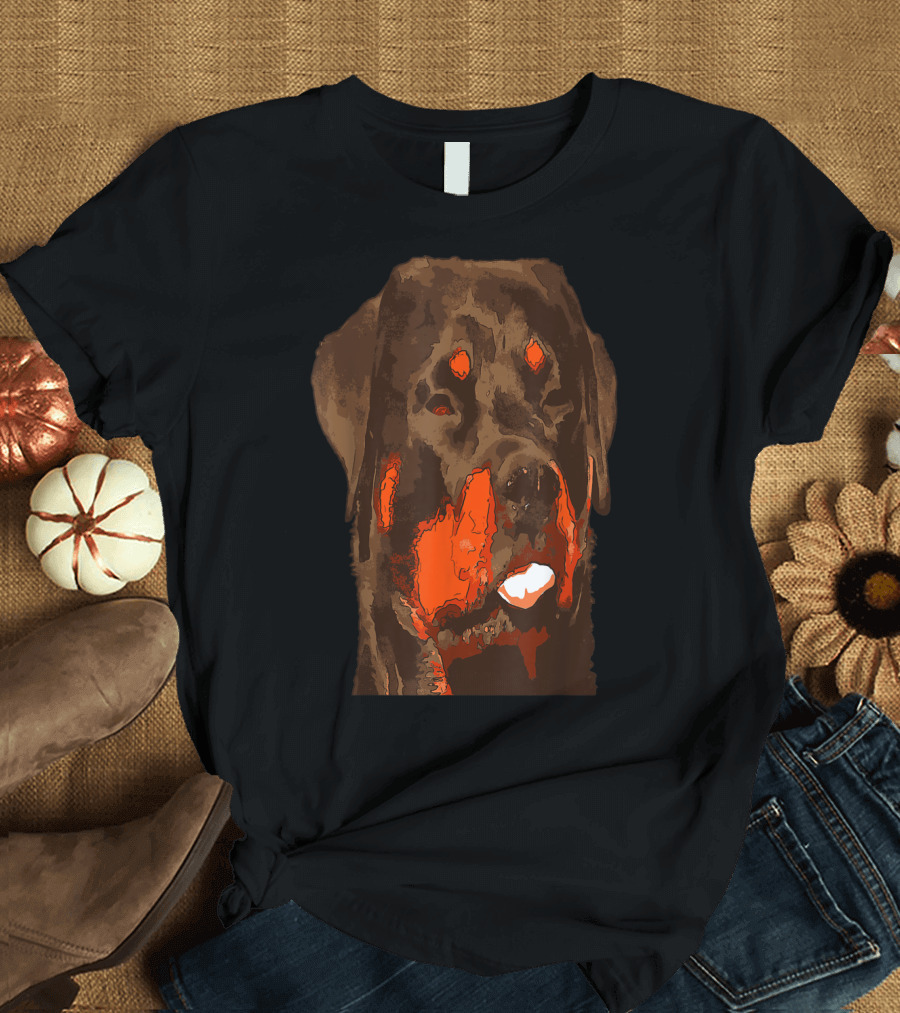 Nerdy Rottie Cartoon Style Sticking Tongue Out T-Shirt