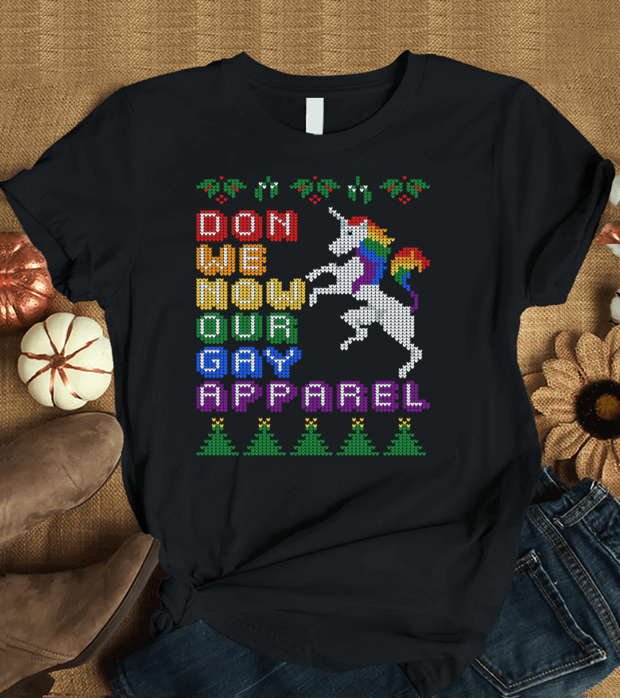 Don We Now Our Gay Apparel Christmas Unicorn LGBT T-Shirt