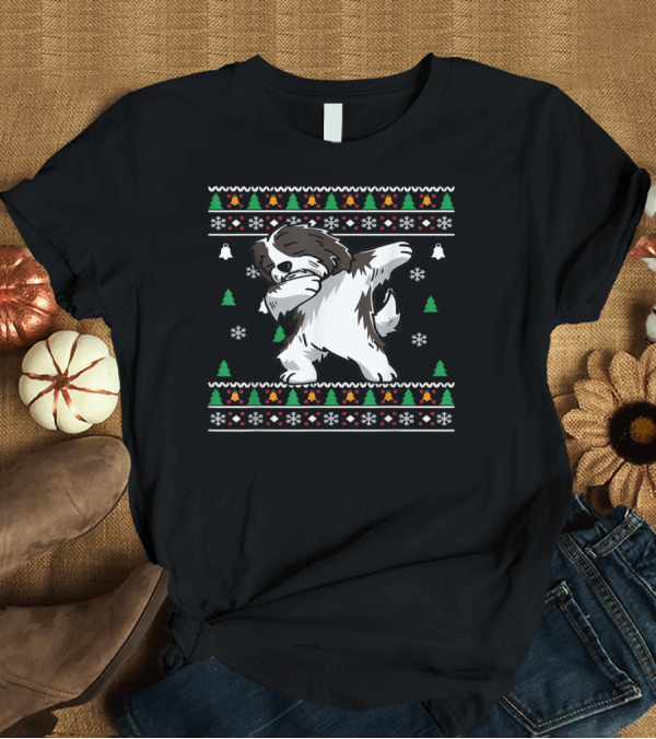 T-Shirt: Havanese Dog Lover Ugly Christmas Sweater Dab Dance Snowflakes Trees T-Shirt Havanese Dog Lover Ugly Christmas Sweater Dab Dance Snowflakes Trees T-Shirt