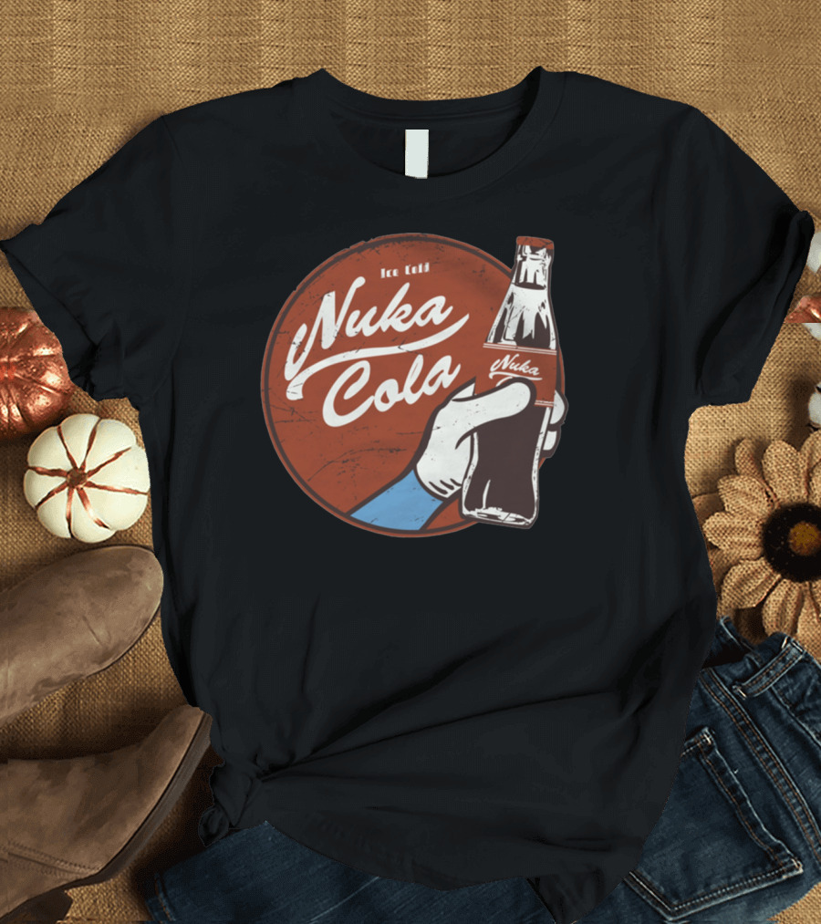 Ice Cold Nuka Cola Vintage Logo with Bottle T-Shirt