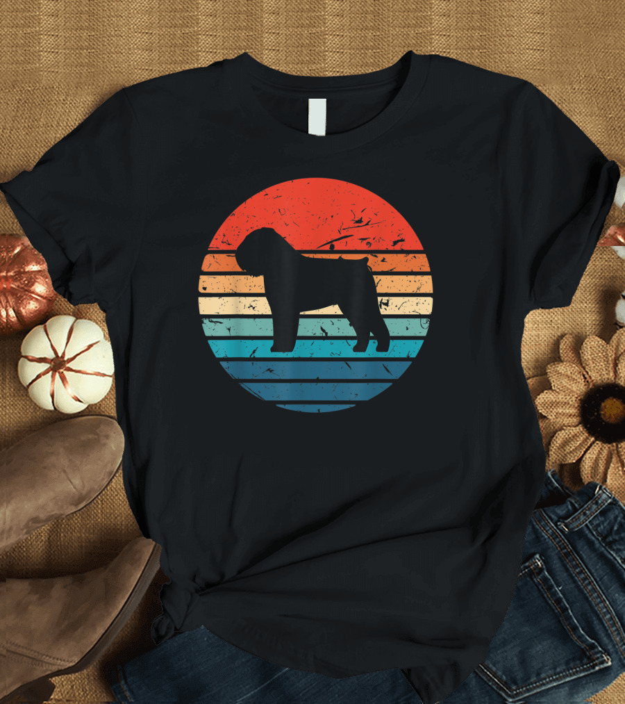 Bouvier Des Flandres Retro Sunset 70s Vintage T-Shirt