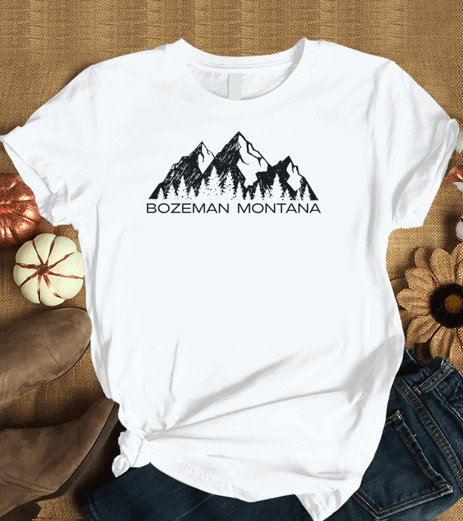Bozeman Montana Mountain and Forest Landscape T-Shirt