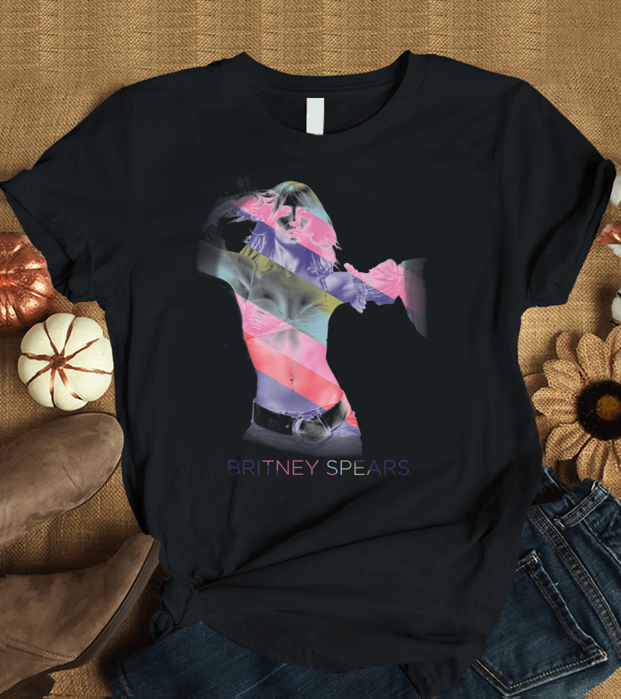 Britney Spears Colorful Striped T-Shirt
