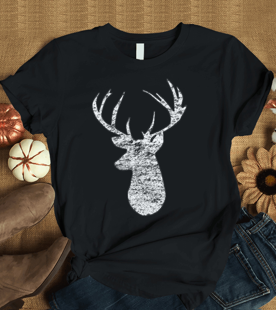 Camouflage Flag Deer Hunting Stag Silhouette 2Sided T-Shirt