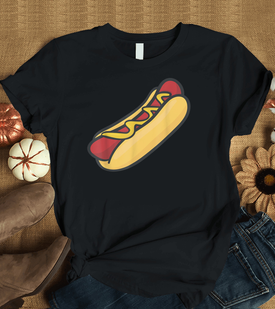 Hot Dog Mustard on Classic Bun T-Shirt