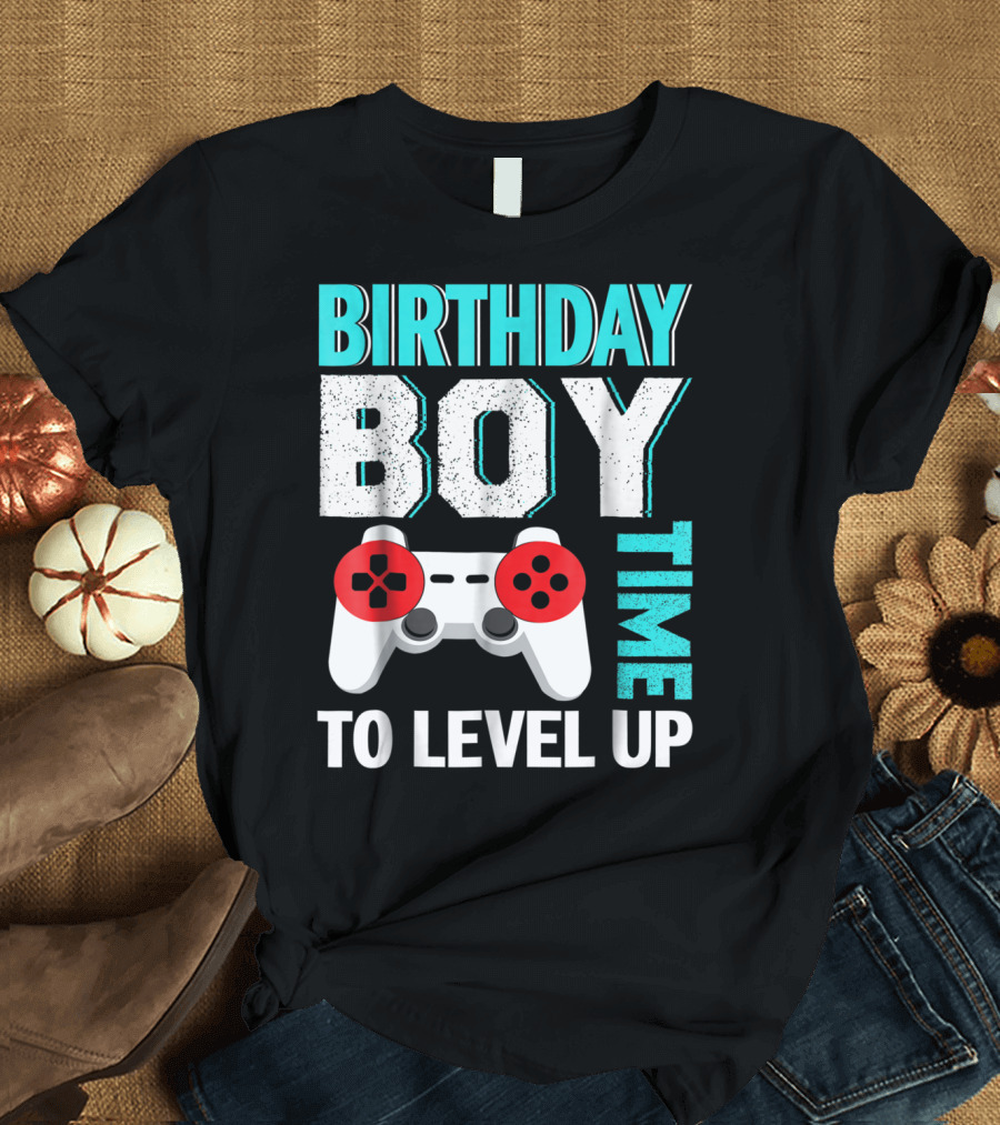 Birthday Boy Time to Level Up Video Game Party T-Shirt